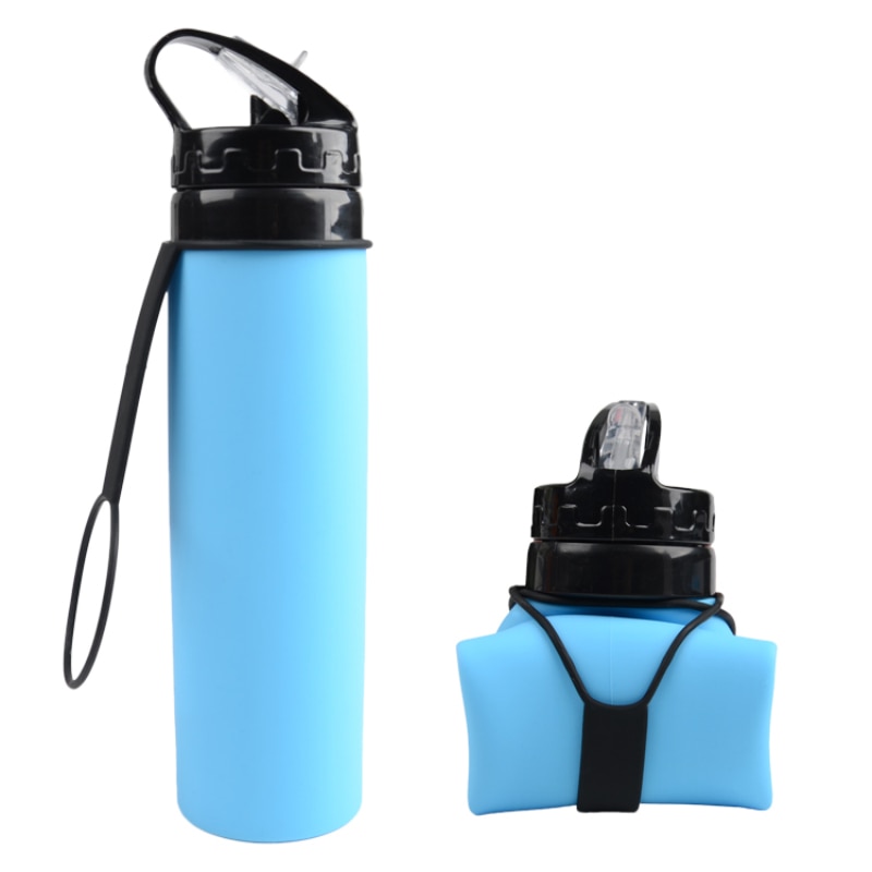 Silicone portatile Pieghevole della Bottiglia di Acqua di Sport Outdoor di Viaggio Pieghevole A Scomparsa Bottiglie di Multi-Funzione di casual Tazze