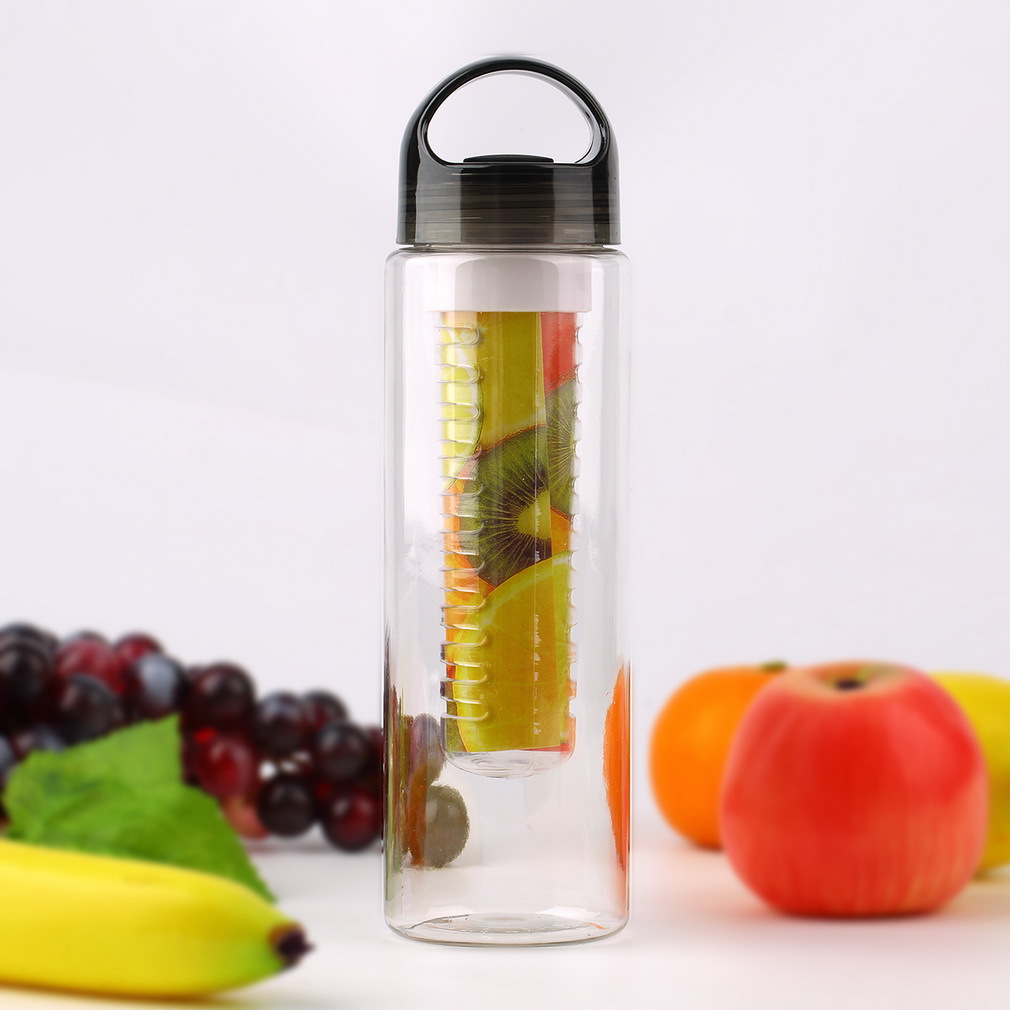 700ML Water Bottle Portable Fruit Infuser Water bottle Sports Lemon Juice Bottle Flip Lid for Kitchen Camping Travel Outdoor