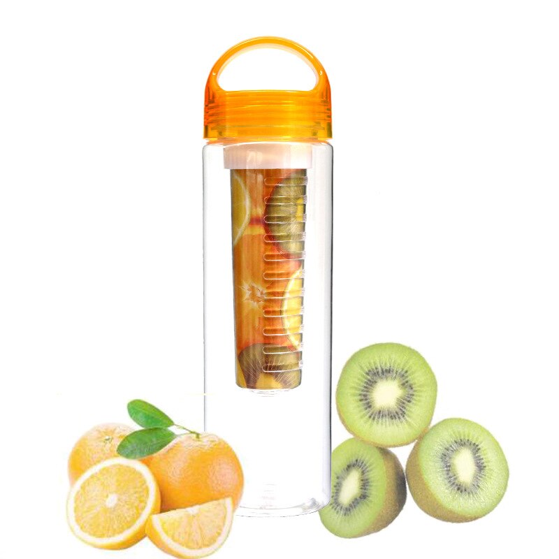 700ML Water Bottle Portable Fruit Infuser Water bottle Sports Lemon Juice Bottle Flip Lid for Kitchen Camping Travel Outdoor